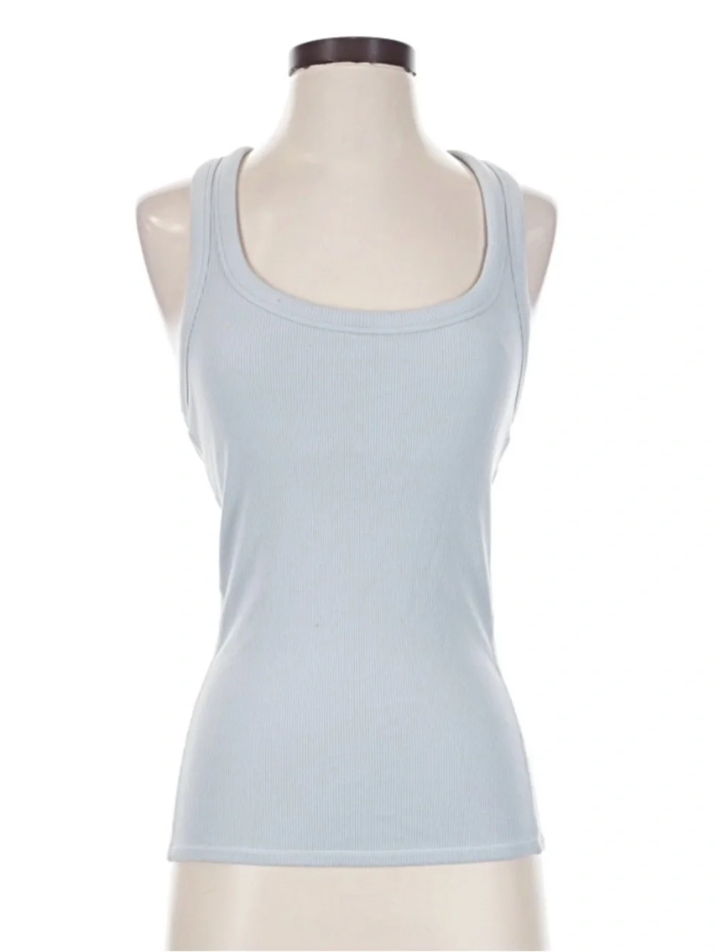 ALO Yoga Pale Blue Ribbed Scoop Neck Tank
